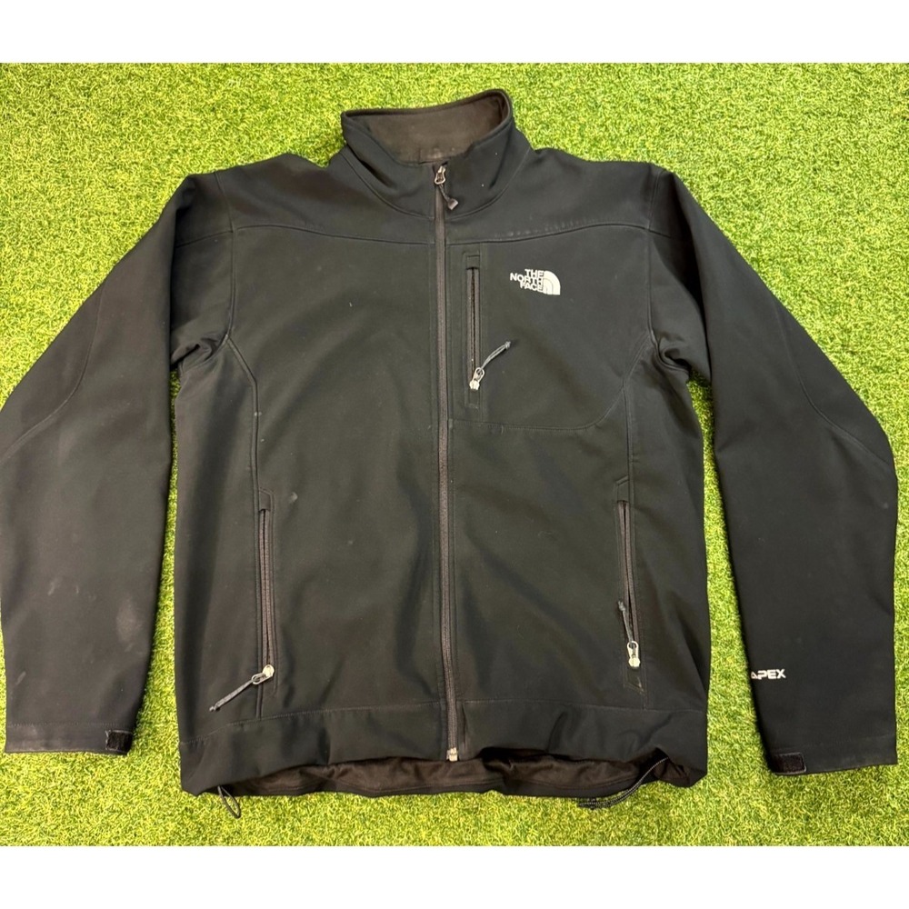 The‎ North Face Apex Bionic Jacket Mens L Black Fleece Lined Mock Neck Full Zip